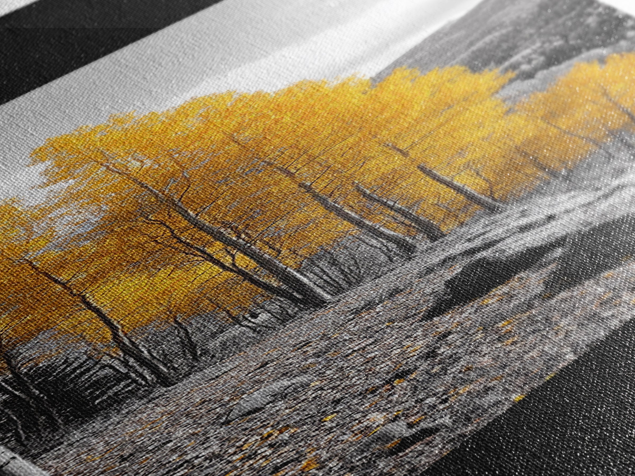 Golden Aspens, Fall Forest, Mountain Trees, Framed Canvas Print, Autumn Wall Art, Nature Cabin Decor, Fall Foliage, Rustic Living Room