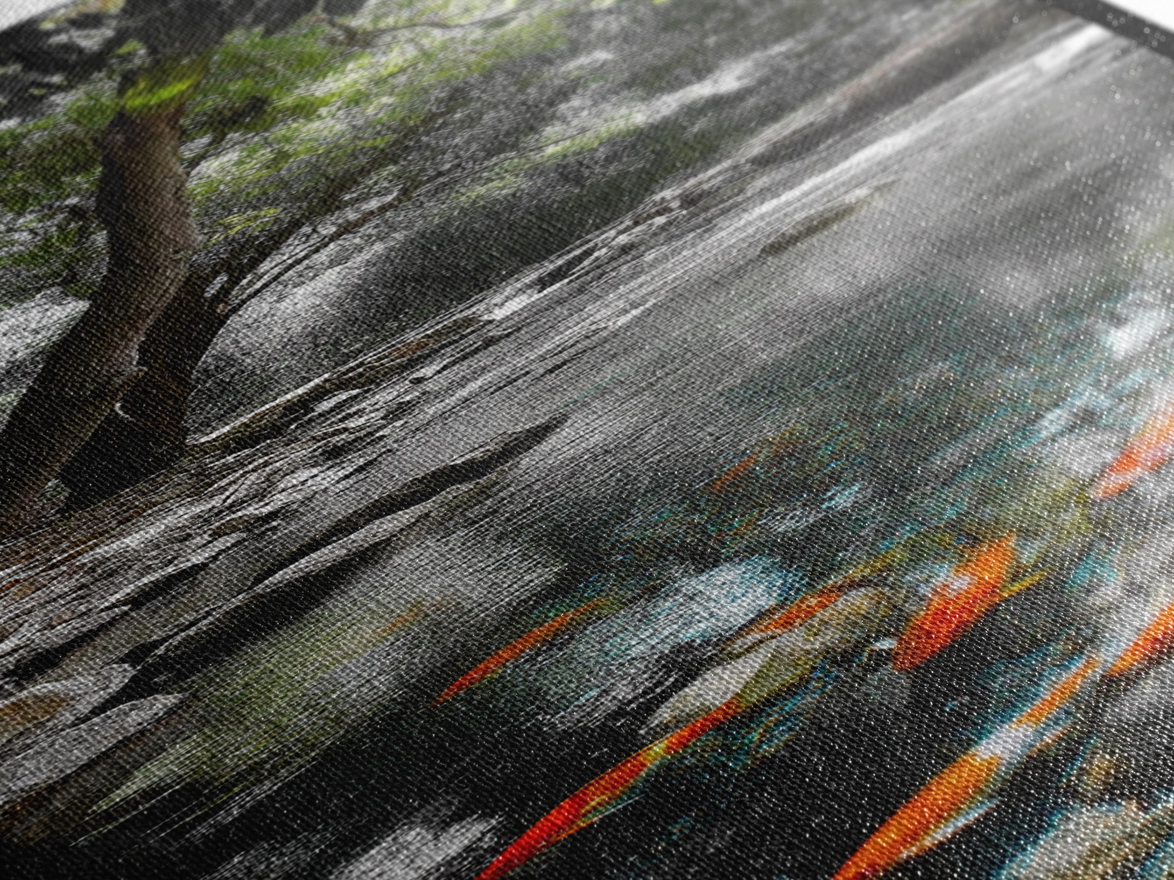 Koi Pond, Peaceful Water, Zen Garden Vibes, Orange Fish, Reflective Nature, Framed Canvas Print, Serene Bedroom Wall Art, Living Room Art