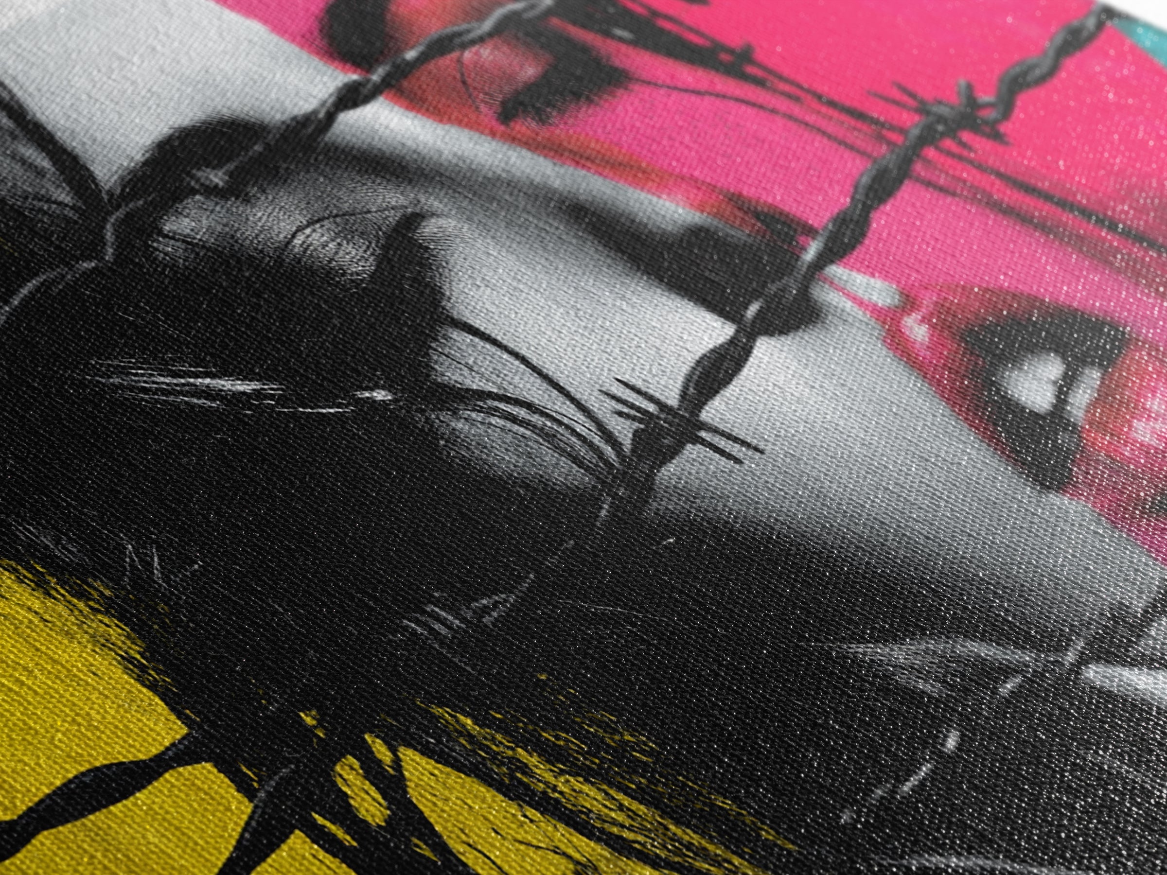 Barbed Beauty, Pop Art Woman, Bold Portrait, Emotional Wall Decor, Framed Canvas Print, Bedroom Wall Art, Modern Graffiti Style, Urban Pop