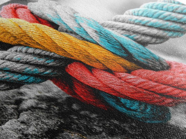 Nautical Knot, Bold Rope, Maritime Wall Decor, Framed Canvas Print, Rustic Coastal Art, Nautical Theme, Bathroom Wall Art, Industrial Art