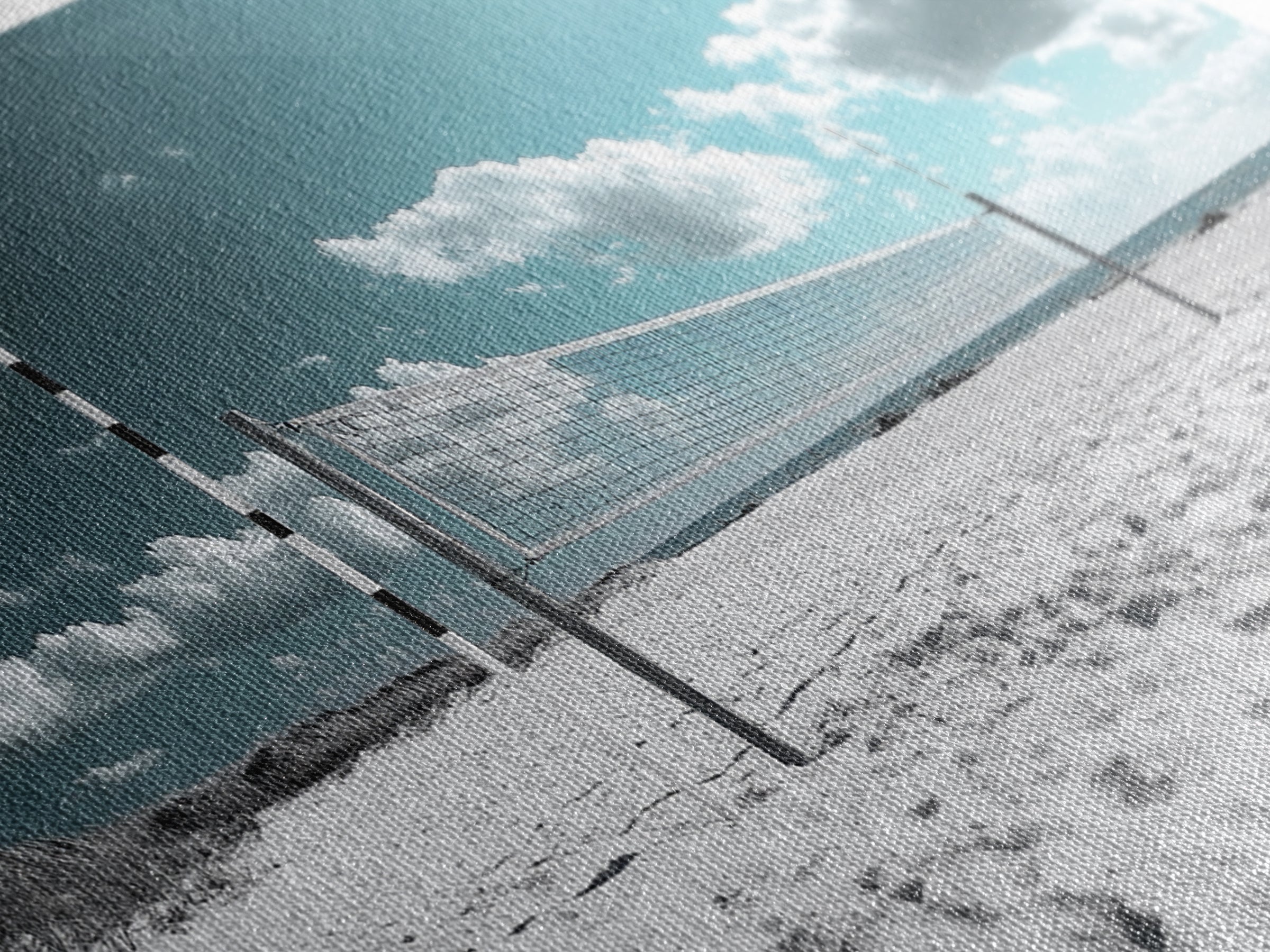 Beach Volleyball, Summer Sport, Minimalist Beach Scene, Sky Art, Framed Canvas Print, Game Room Wall Art, Coastal Modern Decor