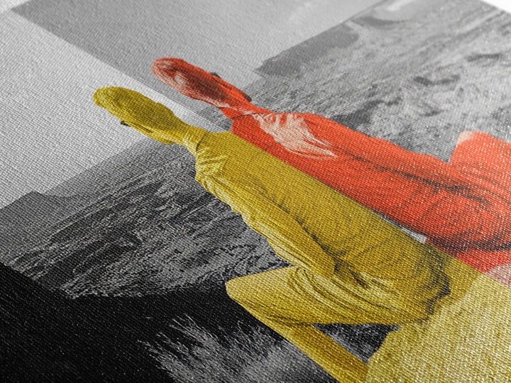 Dual Tone Journey, Conceptual Landscape Art, Contemporary Travel Decor, Mindful Wall Accent, Framed Canvas Print, Office or Study Art