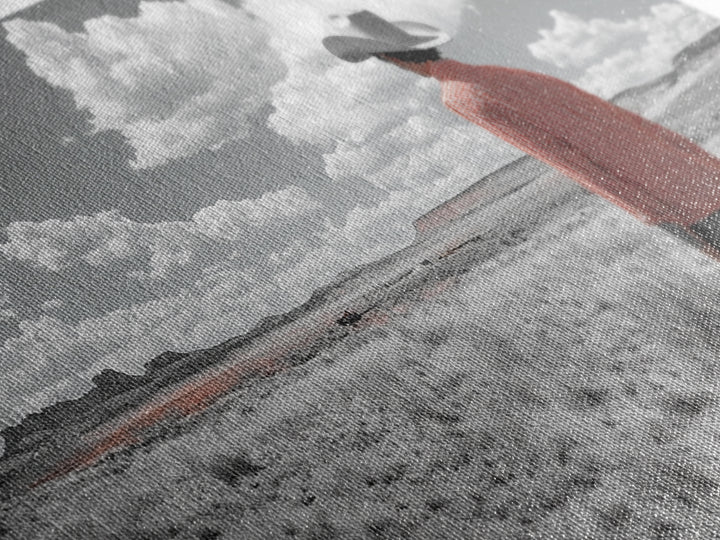 Cowboy Stare, Western Horizon, Desert Dream, American Spirit, Framed Canvas Print, Rustic Bedroom Art, Country Wall Decor, Western Style