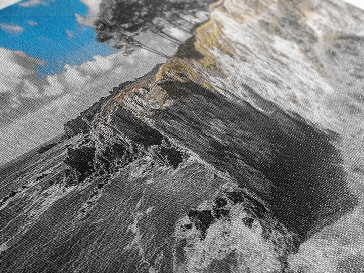 Coastal View, Cliffside Trees, Ocean Horizon, Nature Escape, Canvas Print perfect coastal wall art, minimalist home decor, bathroom art