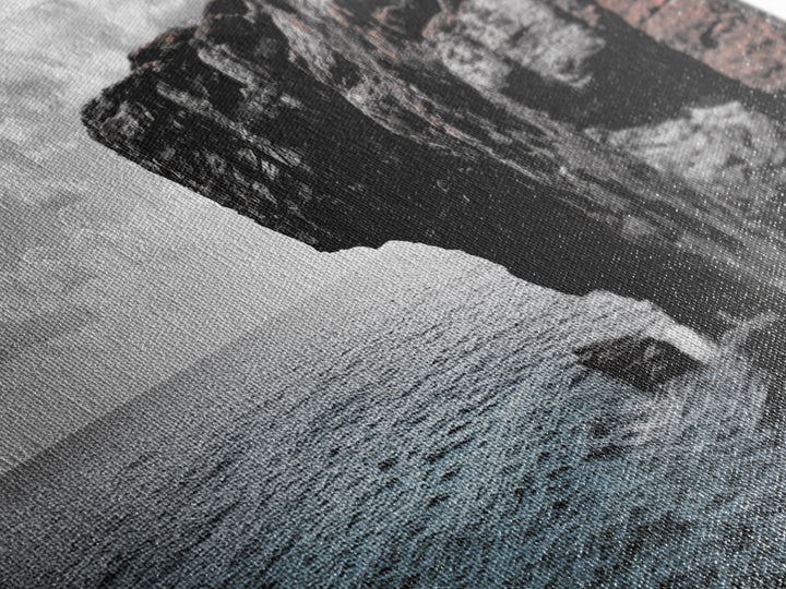 Cliff Edge, Ocean Drop, Moody Seascape, Dramatic Rock Face, Canvas Print modern landscape art, monochrome minimalist decor, bedroom wall art