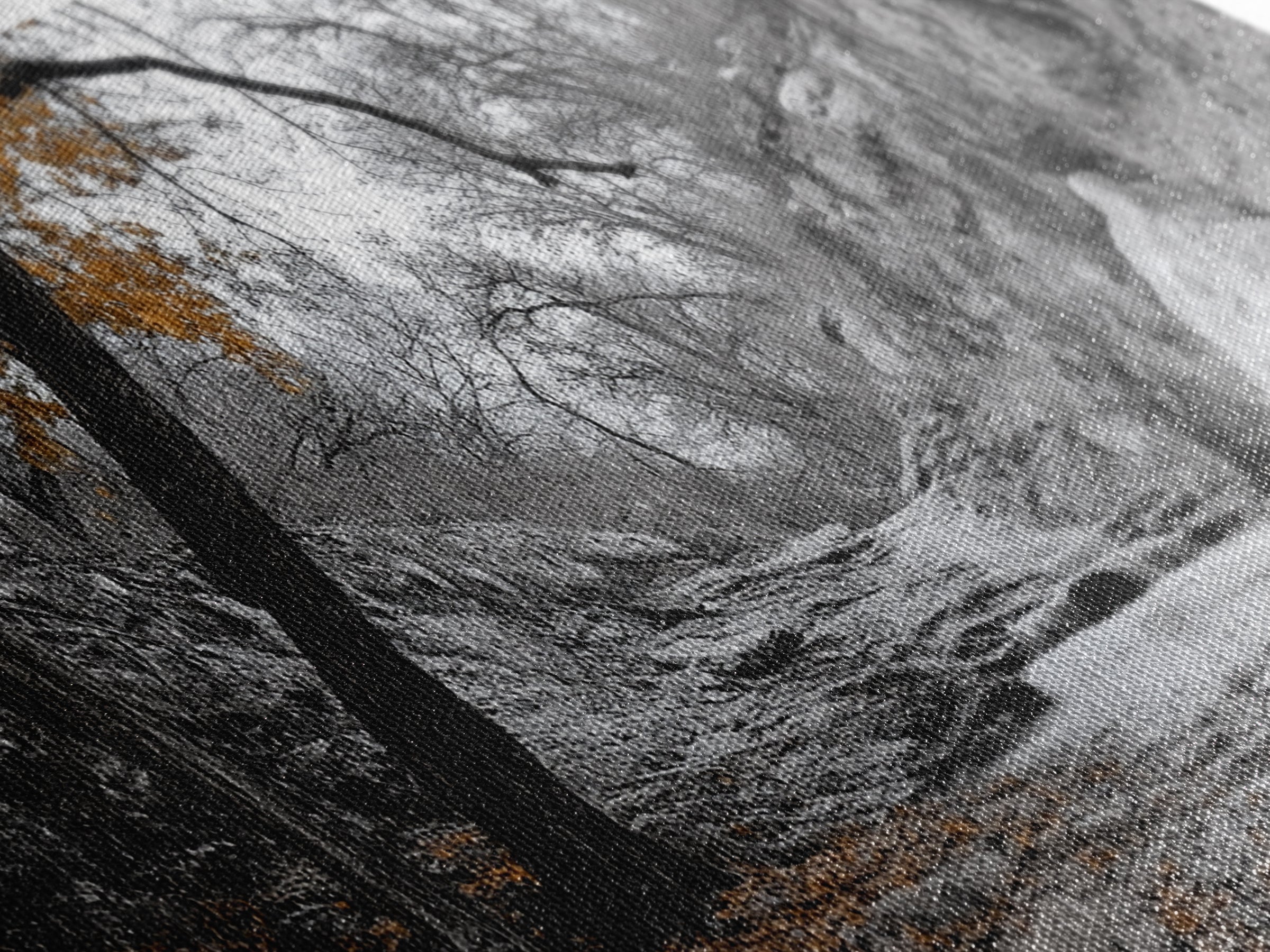 Autumn Stream, Orange Leaves, Waterfall Path, Framed Canvas Print, Fall Wall Art, Rustic Living Room Decor, Seasonal Nature Photography