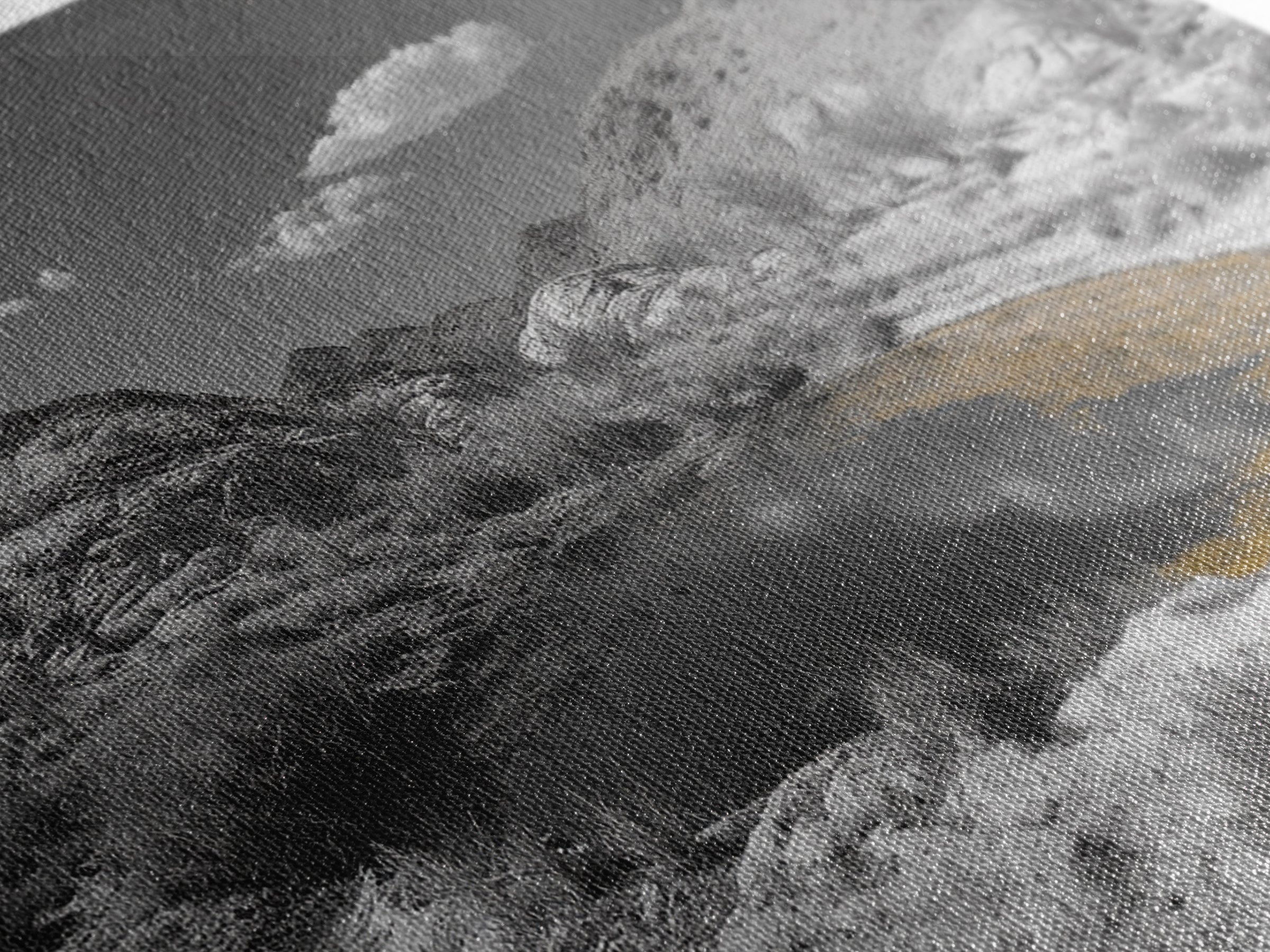 Desert Pool, Yellow Reflection, Desert Hills, Framed Canvas Print, Minimalist Nature Art, Neutral Home Decor, Modern Office Wall Art