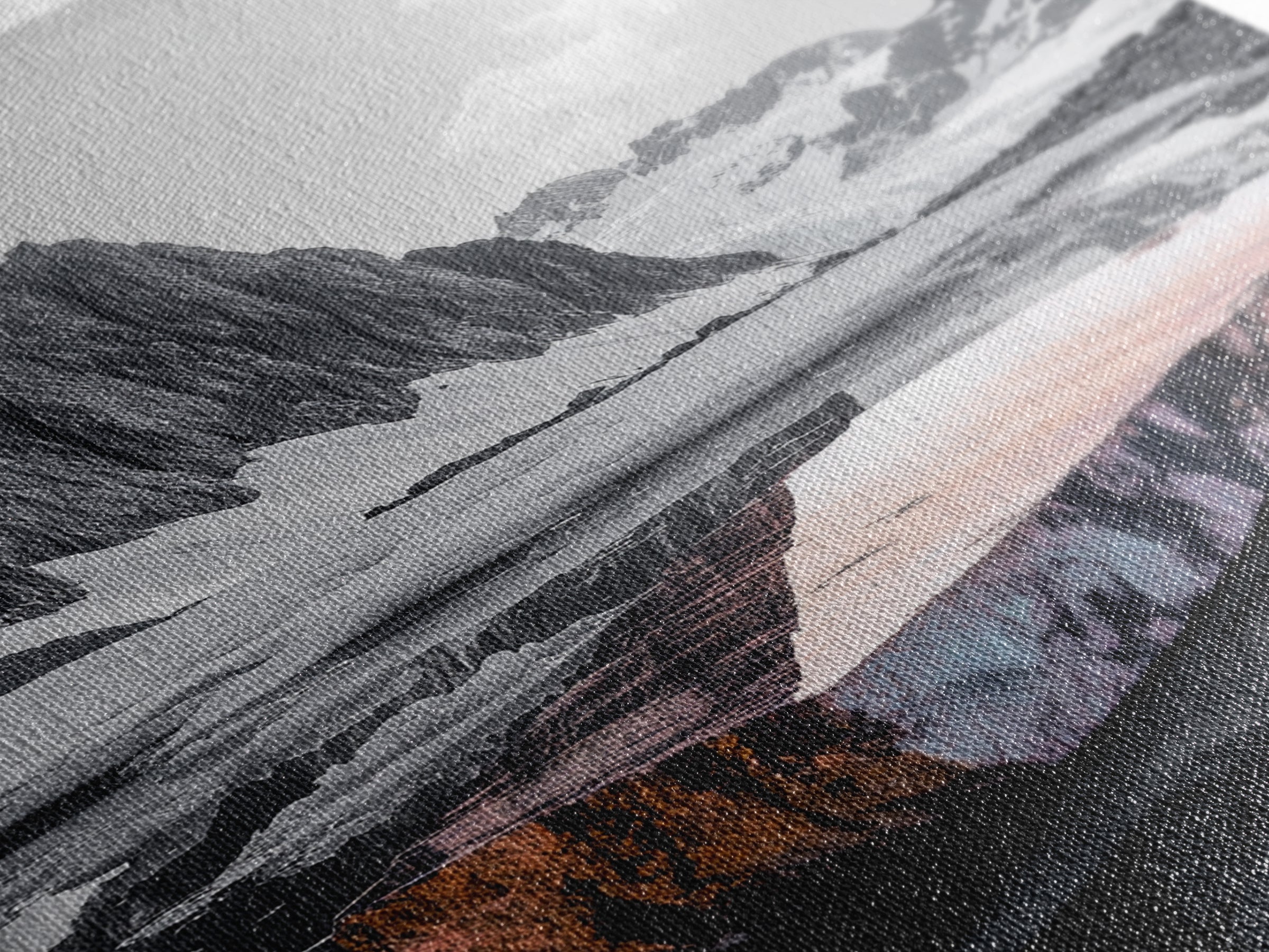 Glacial Rock, Abstract Ice Reflection, Surreal Landscape, Canvas Print, Nature Photography, Minimalist Winter Wall Art, Modern Decor