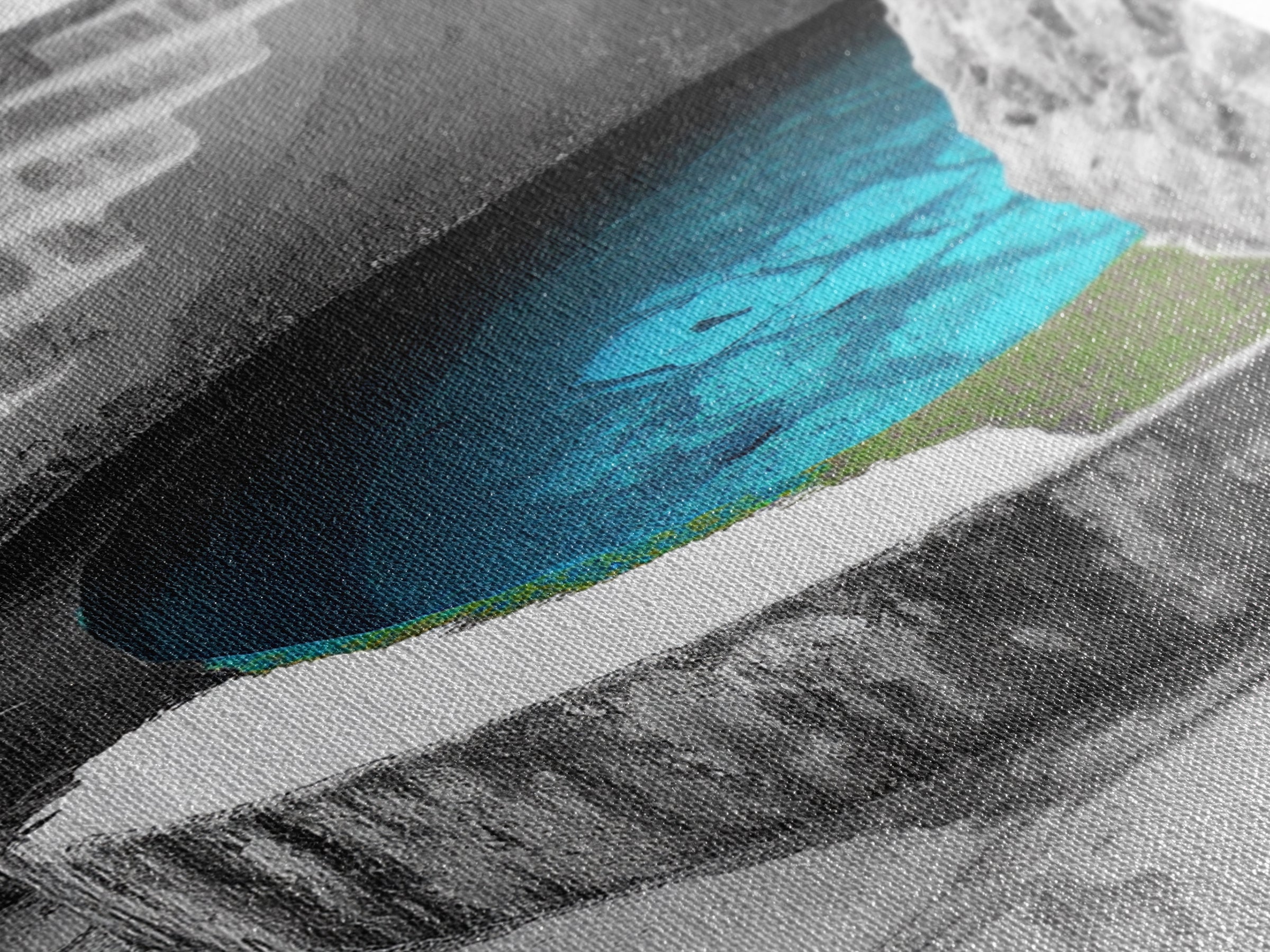 Blue Spring, Natural Oasis, Stone Pool, Canvas Print, Spa Bathroom Wall Art, Tranquil Escape, Minimalist Water Photography, Zen Vibes