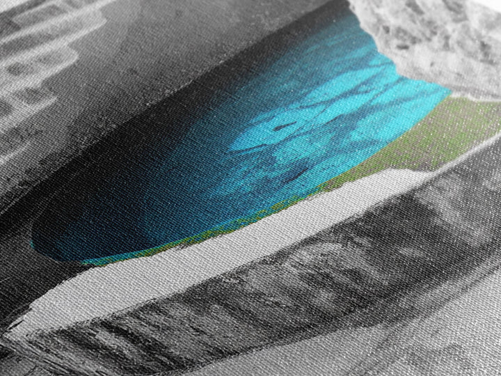 Blue Spring, Natural Oasis, Stone Pool, Canvas Print, Spa Bathroom Wall Art, Tranquil Escape, Minimalist Water Photography, Zen Vibes