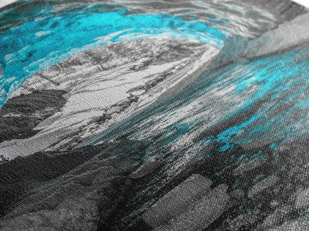 Blue Ice Cave, Winter Tunnel, Arctic Wonderland, Framed Canvas Print, Nature Wall Art, Minimalist Photography, Cool Tone Decor