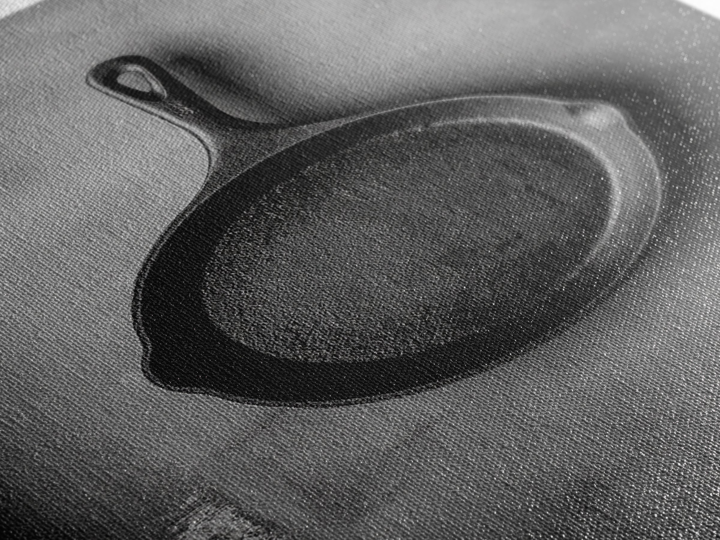 Cast Iron Pan, Rustic Kitchen, Black White Still Life, Framed Canvas Print, Kitchen Wall Art, Farmhouse Cooking Decor, Chef Gift Idea