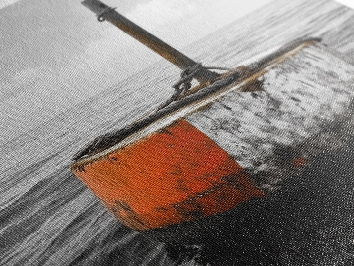 Ocean Buoy Art, Nautical Minimalism, Coastal Wall Decor, Industrial Seascape, Framed Canvas Print, Rustic Ocean Art, Bathroom Wall Art