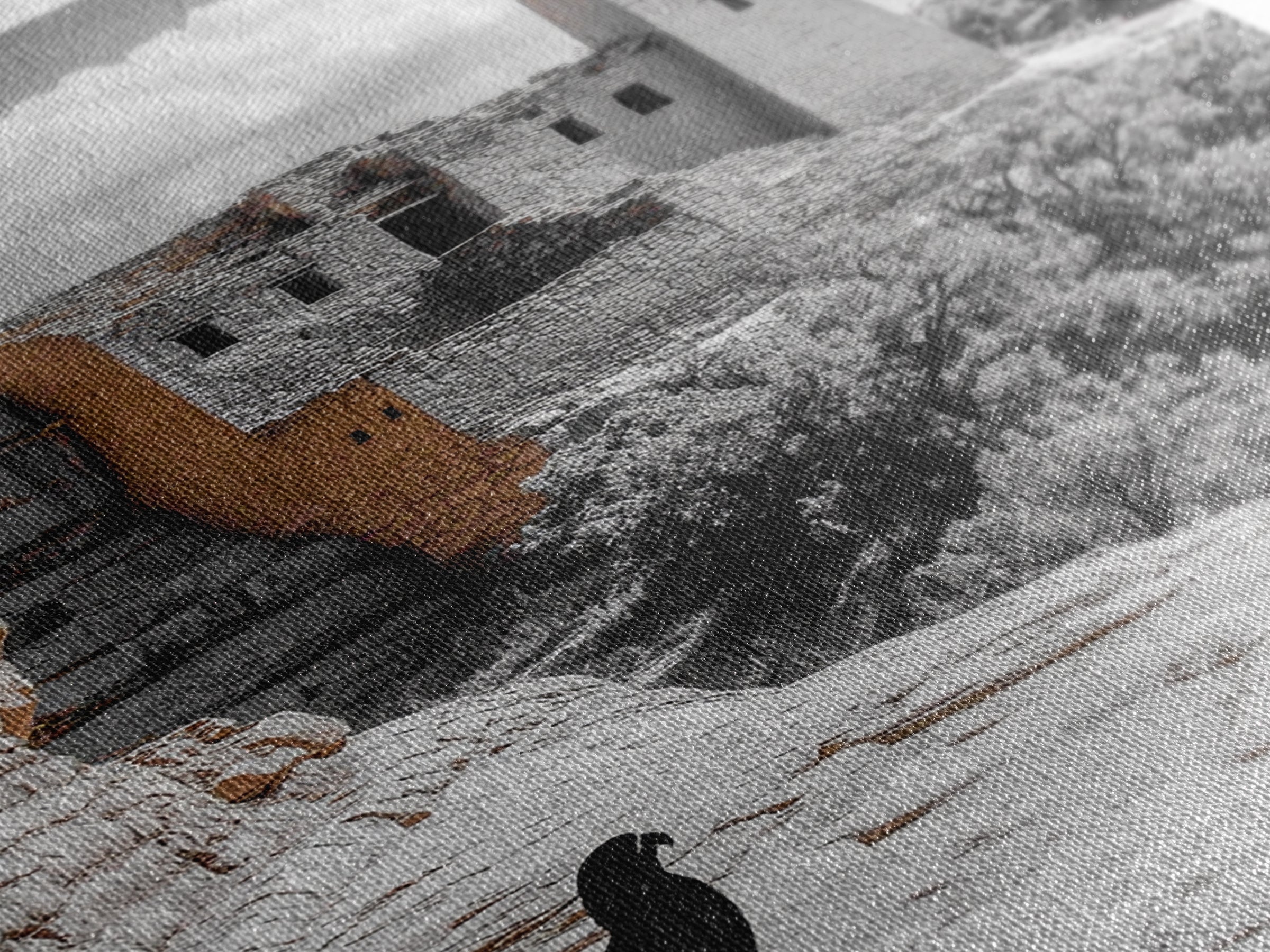 Desert Ruins, Black Bird, Ancient Architecture, Canvas Print, Historical Wall Art, Southwestern Decor, Moody Earth Tones, Living Room Art