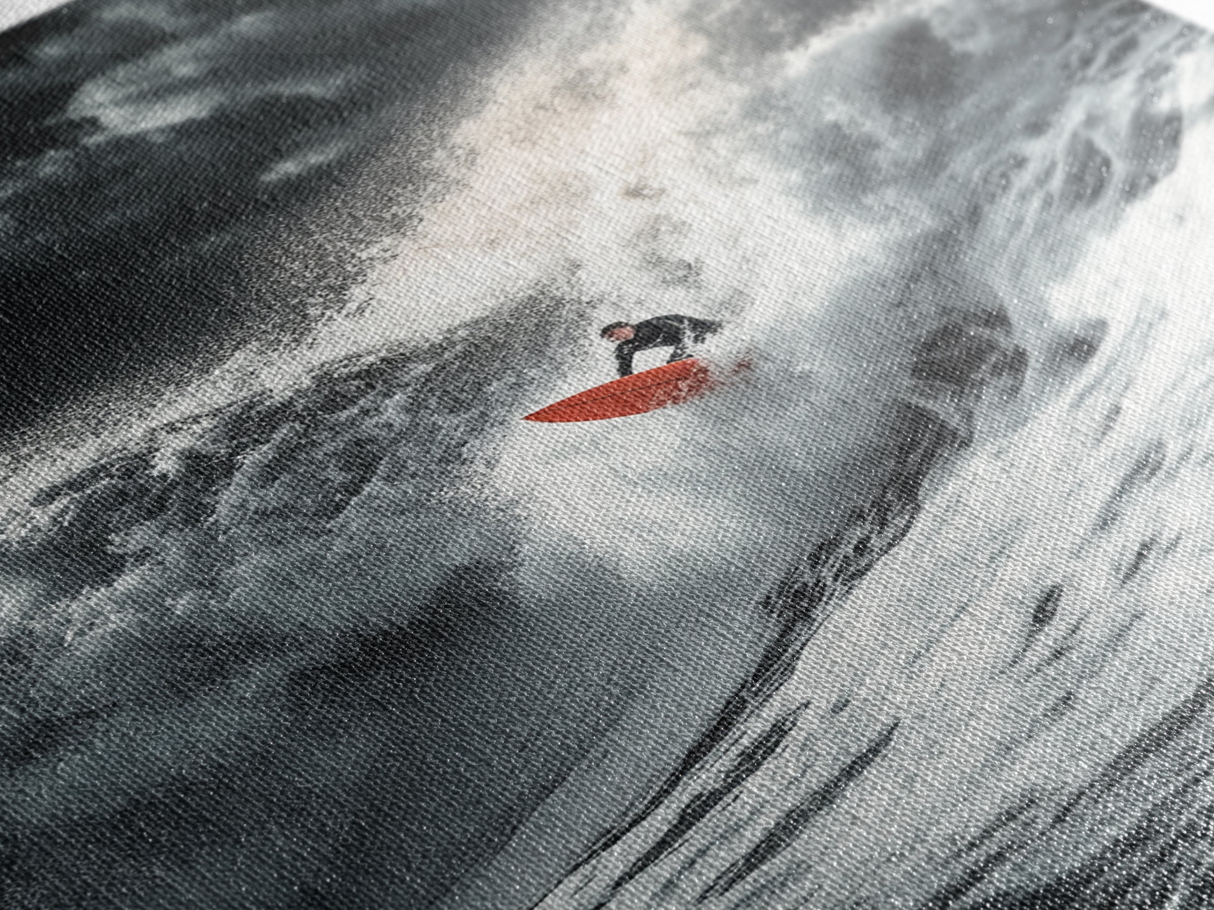 Surfer Wave, Ocean Power, Extreme Sports Art, Framed Canvas Print, Beach House Decor, Surfing Wall Art, Coastal Adventure Scene