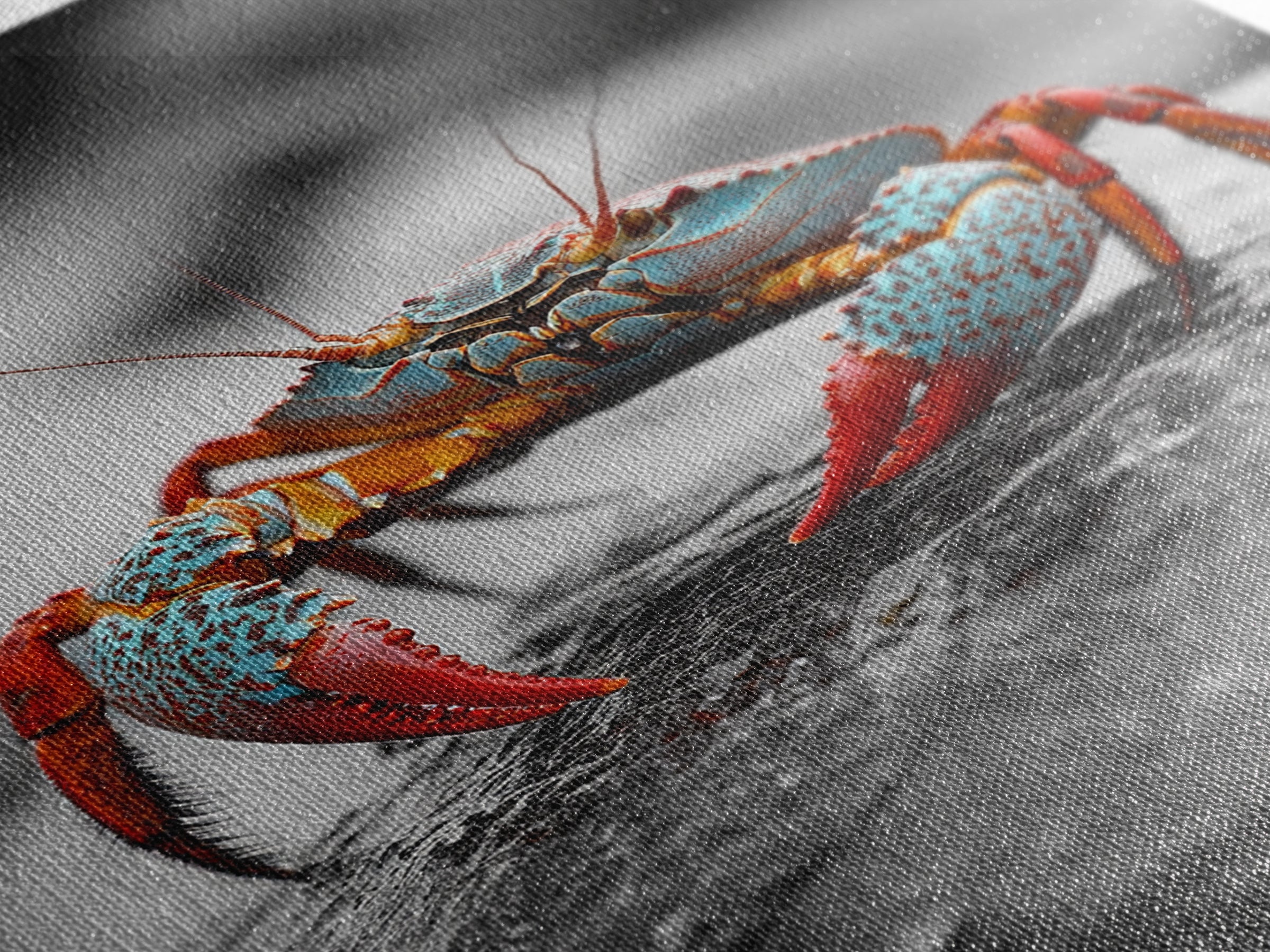 Blue Crab, Vibrant Shell, Coastal Creature Art, Framed Canvas Print, Bathroom Wall Art, Nautical Theme Decor, Ocean Wildlife Art