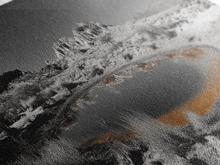 Desert Water Reflection, Desert Pond Scene, Minimalist Landscape Art, Framed Canvas Print, Neutral Wall Decor, Tranquil Nature Artwork