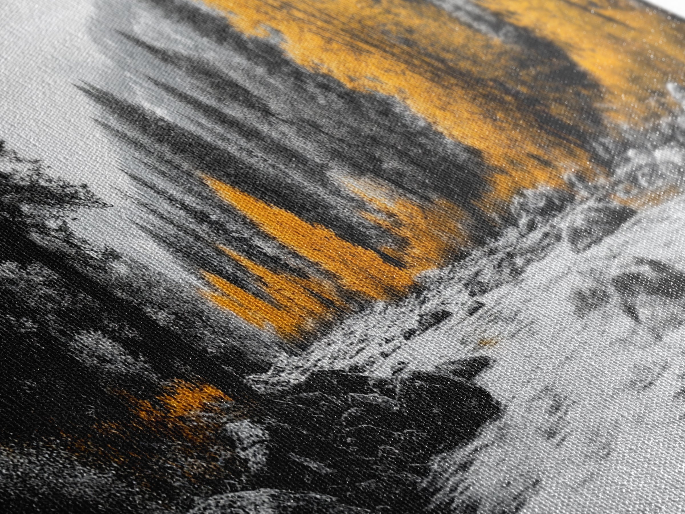 River Flow, Autumn Forest, Mountain Pines, Golden Trees, Canvas Print, Fall Decor, Nature Lover Gift, Rustic Wall Art, Boho Wall Art