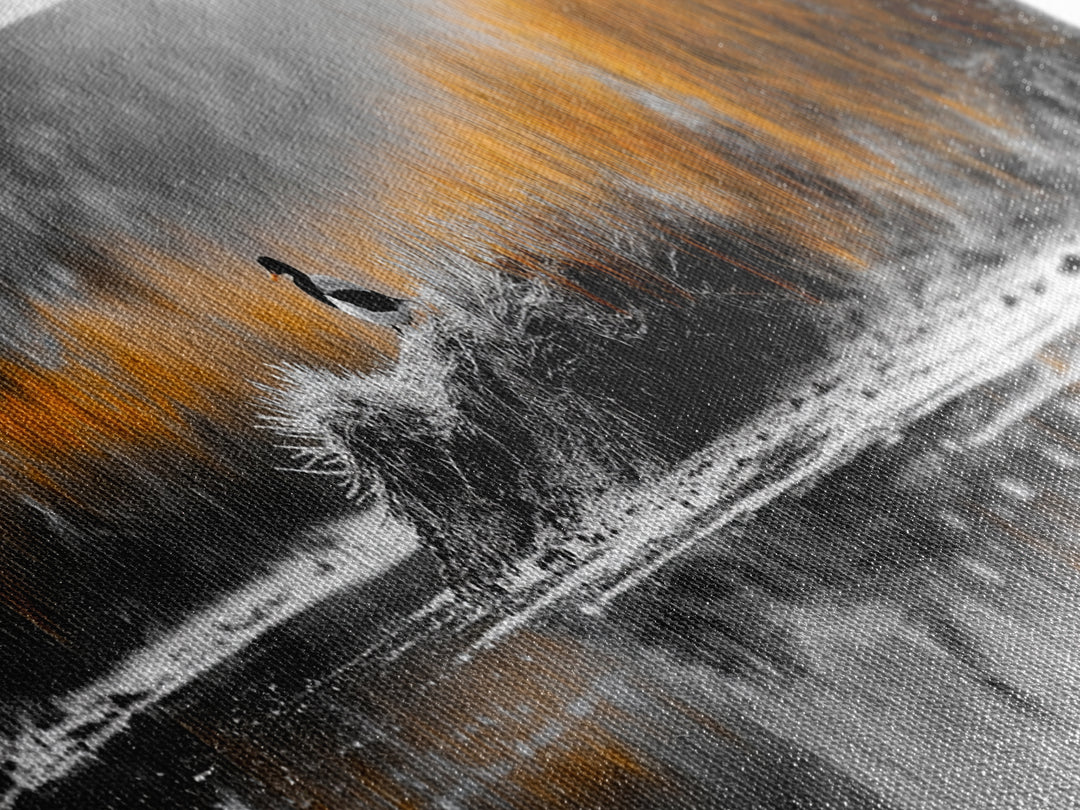 Autumn Marsh Scene, Duck Reflection, Moody Landscape, Canvas Print, Fall nature wall art, rustic home decor, cabin wall print