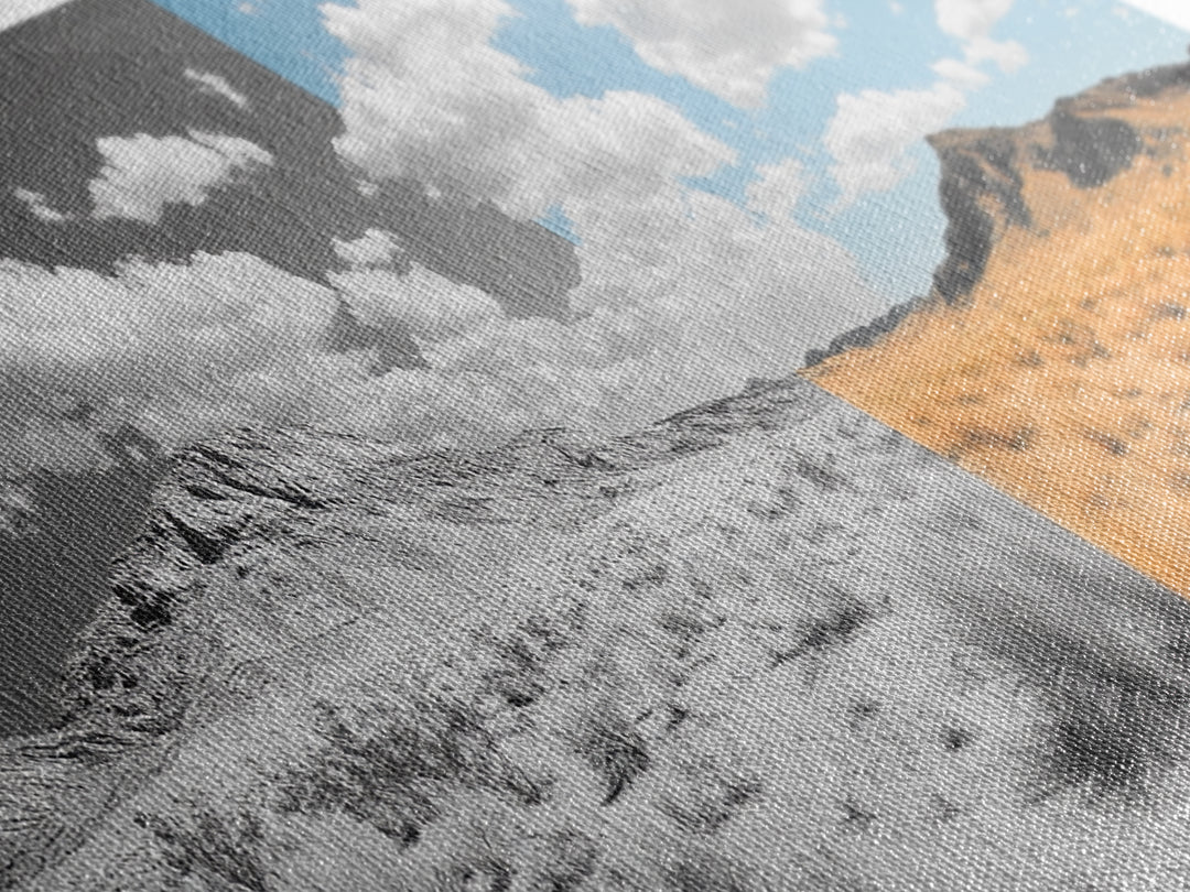 Desert Split, Before and After, Landscape Transformation, Canvas Print, modern western wall art, minimalist nature photography