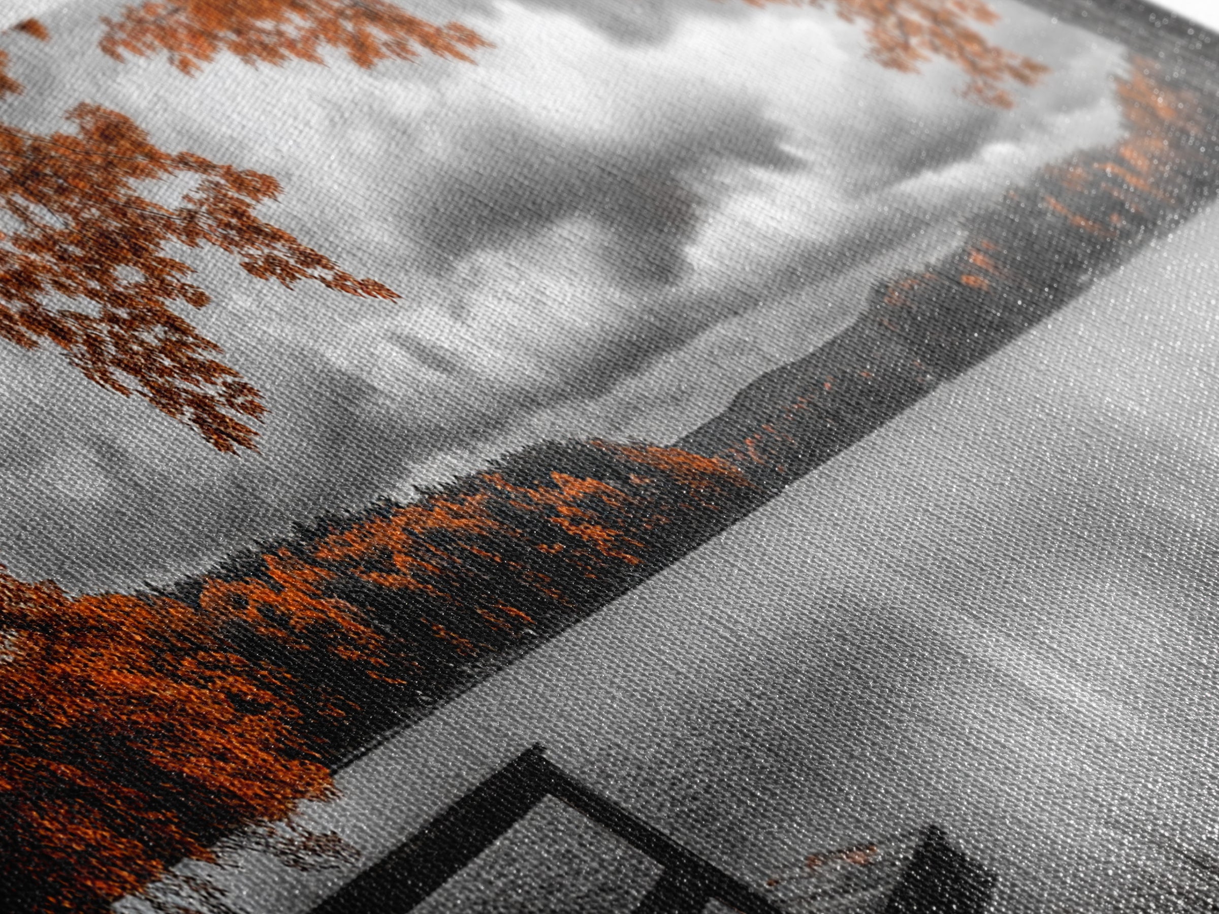 Autumn Trees, Lakeside Peace, Fall Foliage, Tranquil View, Framed Canvas Print, Fall Wall Art, Cabin Decor, Cozy Living Room Art