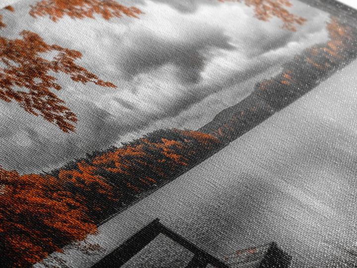 Autumn Trees, Lakeside Peace, Fall Foliage, Tranquil View, Framed Canvas Print, Fall Wall Art, Cabin Decor, Cozy Living Room Art