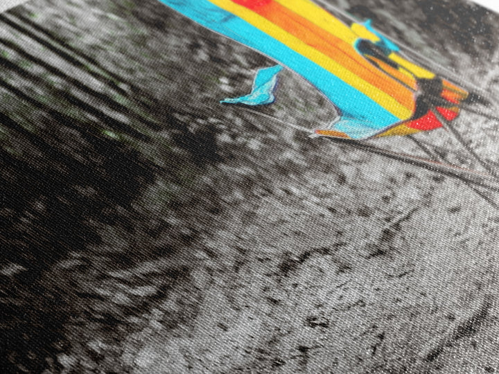 Camping Chair, Forest Trail, Boho Vibes, Outdoor Escape, Framed Canvas Print, Playful Wall Art, Kids Room Decor, Nature Adventure Style