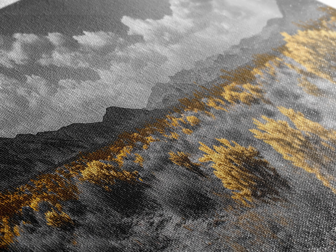 Desert Cactus, Southwestern Vibes, Golden Landscape, Boho Earth Tones, Framed Canvas Print, Entryway Wall Art, Desert Home Decor