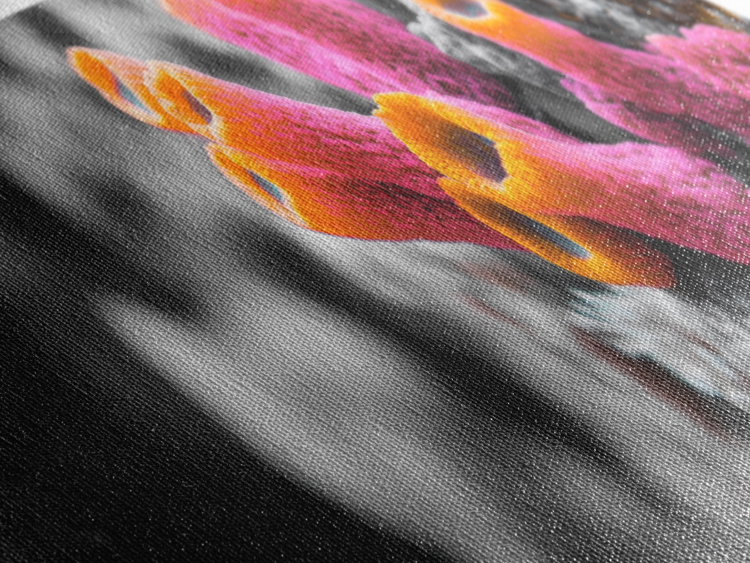 Neon Coral Closeup, Vibrant Underwater Detail, Oceanic Texture Wall Art, Framed Canvas Print, Bathroom Decor, Coastal Modern Style