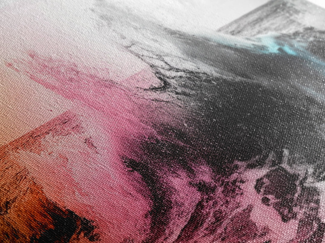 Crashing Ocean Wave, Pastel Color Splash, Moody Coastal Storm, Framed Canvas Print, Bathroom Wall Art, Surfer Beach Vibes