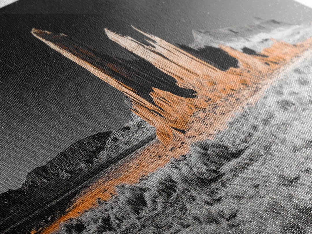 Desert Monolith Landscape, Orange Canyon Art, Southwest Nature Wall Decor, Framed Canvas Print, Rustic Home Art, Minimalist Earth Tones