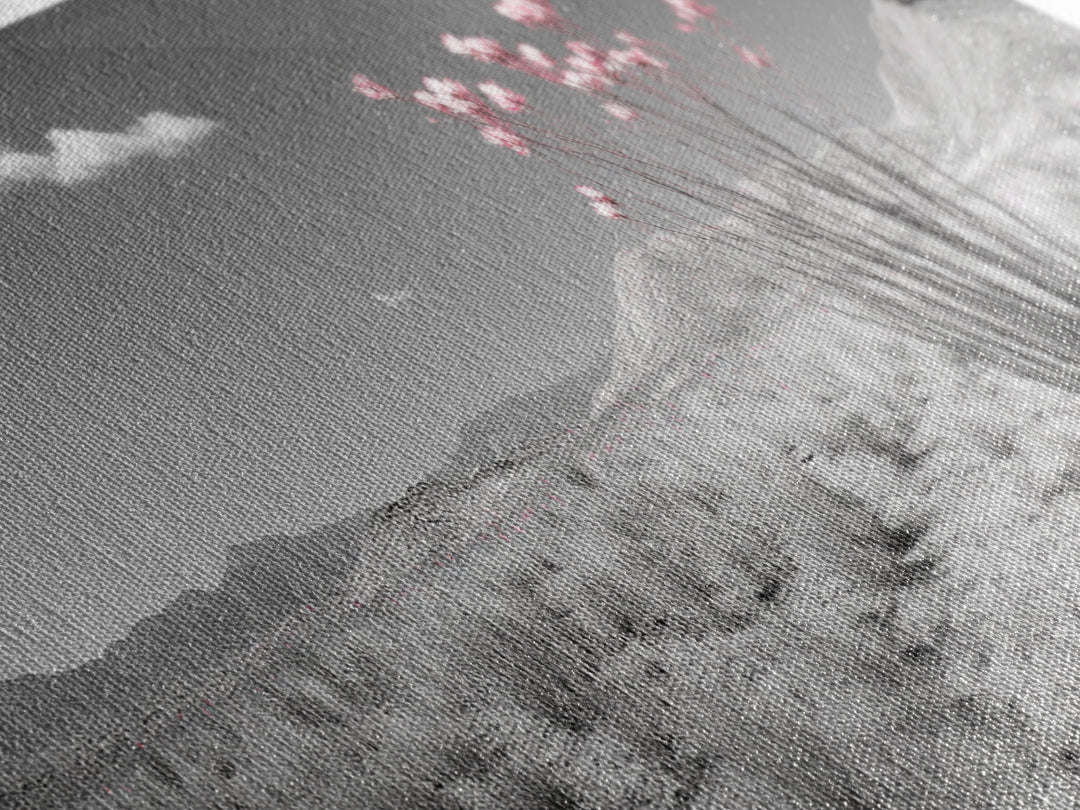 Desert Bloom Flowers, Pink Wildflower Landscape, Nature Wall Art, Framed Canvas Print, Boho Decor, Feminine Desert Bedroom Aesthetic