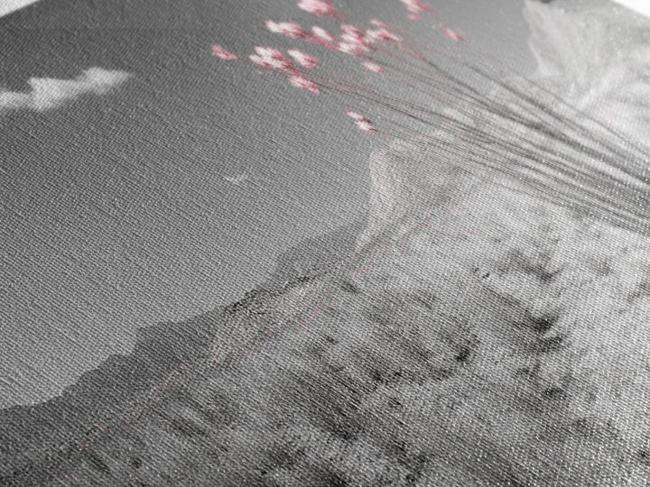 Desert Bloom Flowers, Pink Wildflower Landscape, Nature Wall Art, Framed Canvas Print, Boho Decor, Feminine Desert Bedroom Aesthetic