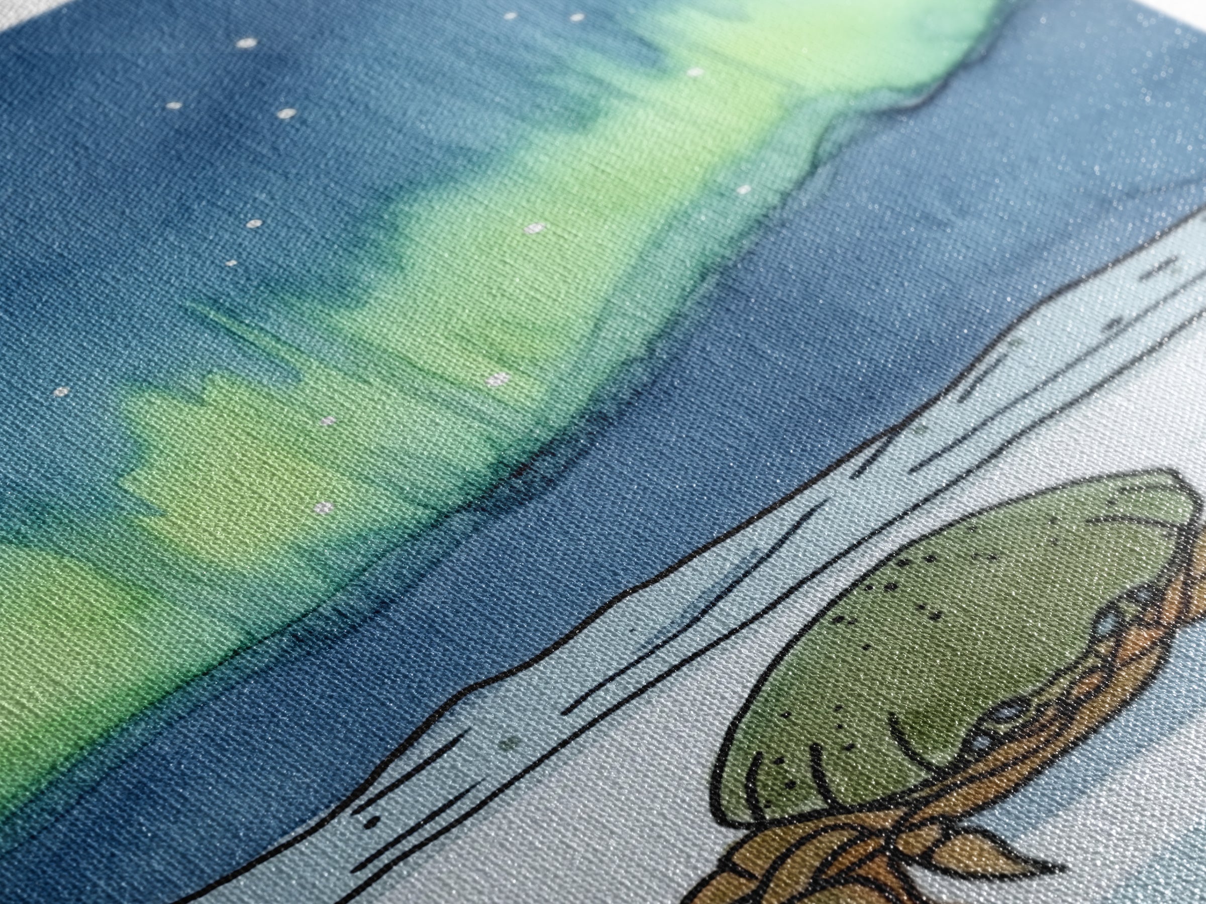 Arctic Crab Under Northern Lights Wall Art, Whimsical Ocean Print, Coastal Nursery Decor, Marine Life Gift, Kids Room Art