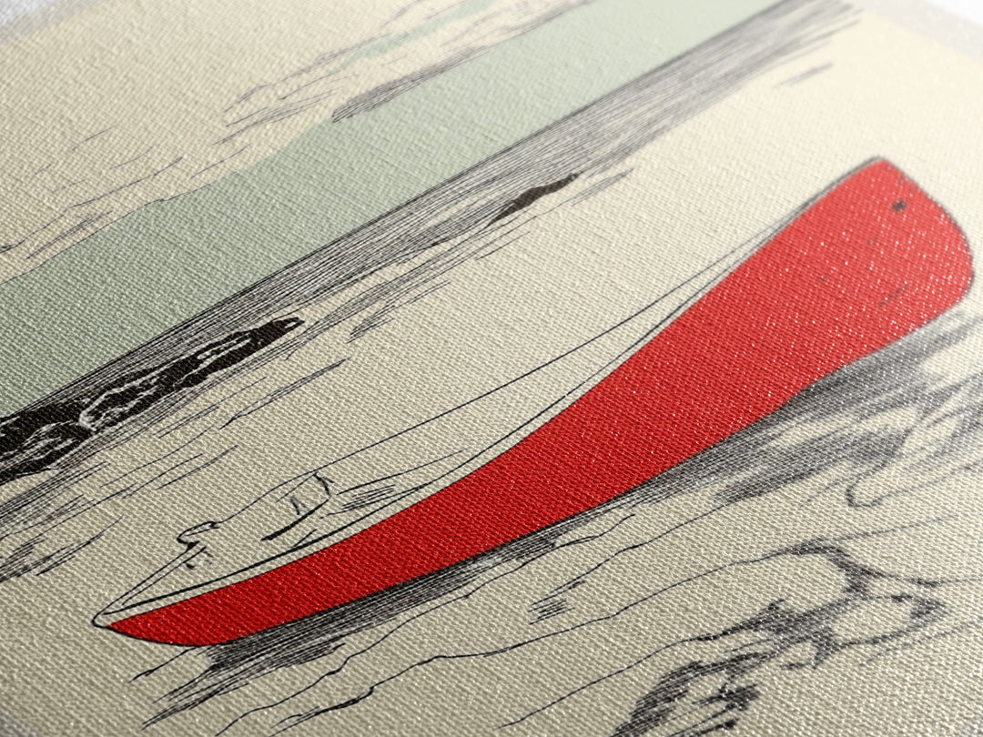Red Rowboat On Rocky Shore Wall Art, Nautical Coastal Print, Beach House Decor, Seascape Wall Art, Lake House Gift For Him