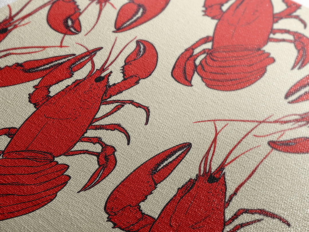 Close Up Red Lobsters Wall Art, Coastal Kitchen Decor, Seafood Print, Nautical Wall Decor, Beach House Dining Room Gift Idea