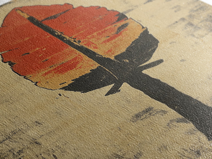 Red Feather Arrow Wall Art, Rustic Tribal Canvas Print, Southwestern Boho Decor, Indigenous Inspired Living Room Decor Gift