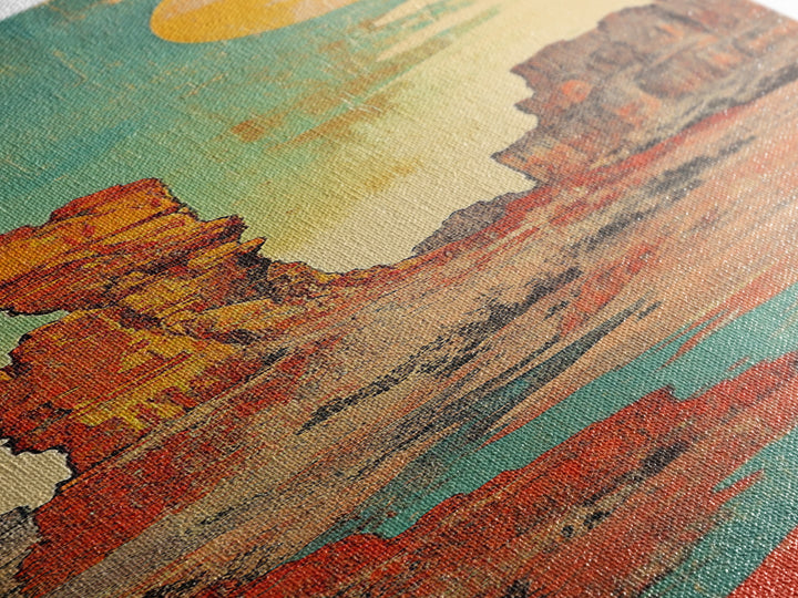 Desert Mesas And Turquoise River Wall Art, Southwest Landscape Print, Western Home Decor, Rustic Office Decor, Housewarming Gift