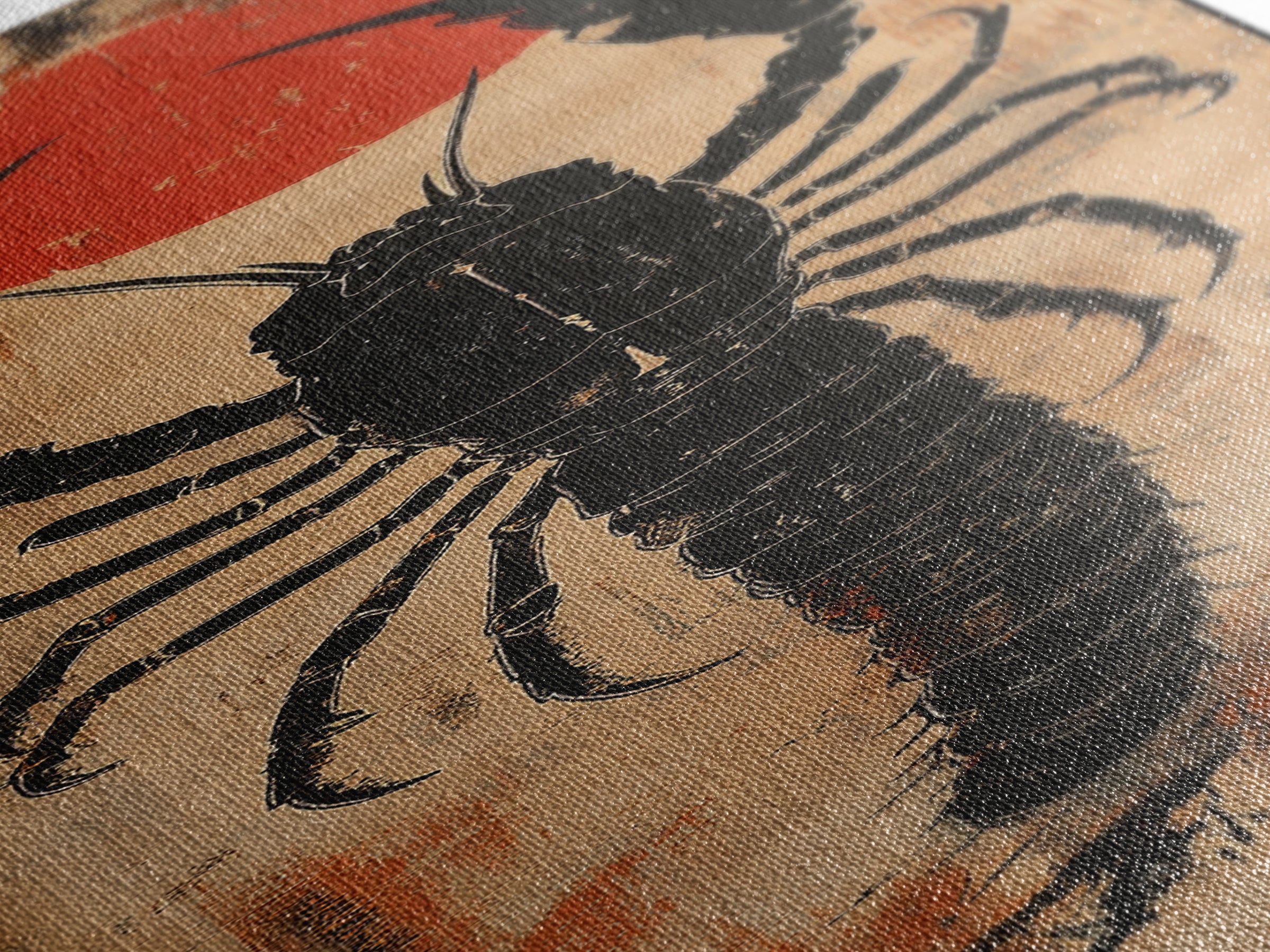 Black Lobster Under Rising Sun Wall Art, Japanese Seafood Kitchen Print, Coastal Nautical Decor, Bold Restaurant Art Print