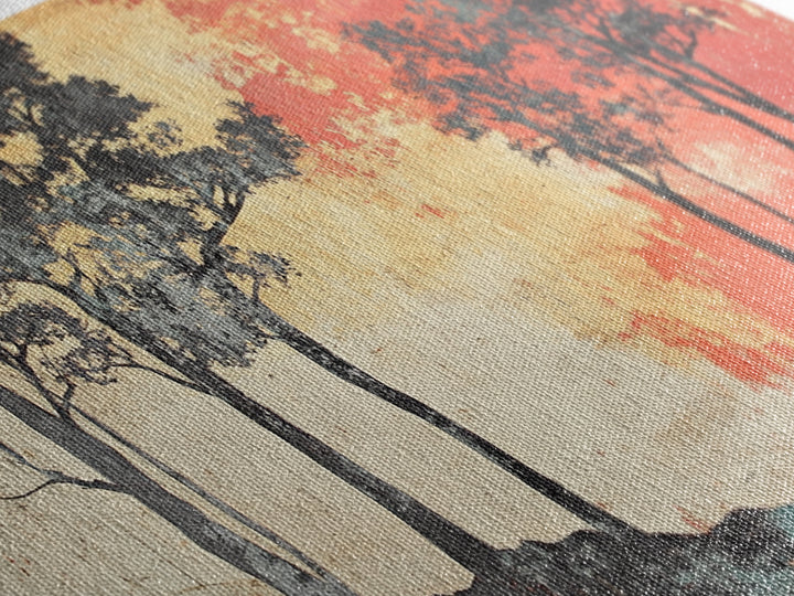 Silhouette Trees With Red Sky Wall Art, Abstract Landscape Canvas Print, Modern Rustic Decor, Wide Horizontal Wall Art Print