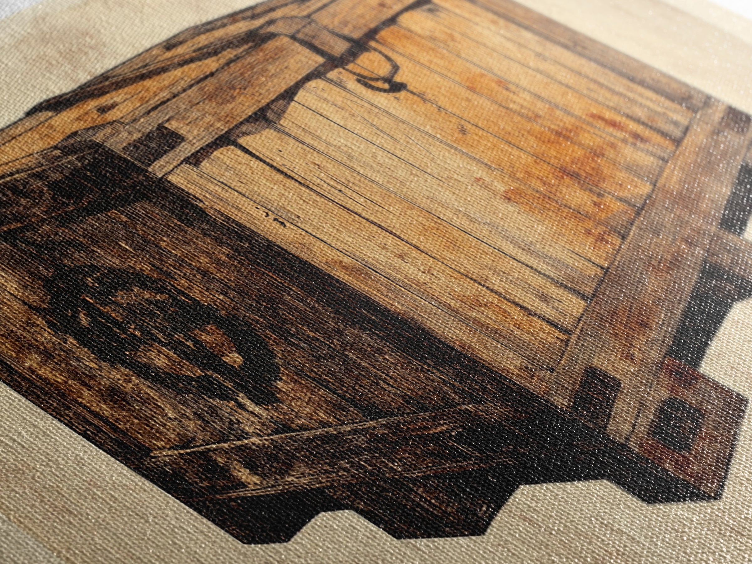 Rustic Wooden Shipping Crate Still Life Wall Art, Farmhouse Canvas Print For Industrial Decor And Masculine Office Decor