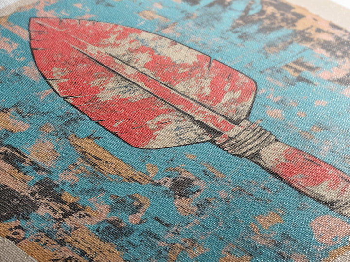 Red Tribal Spear Arrowhead Wall Art, Primitive Weapon Poster, African Inspired Decor, Bold Southwestern Gift For Him, Home Decor