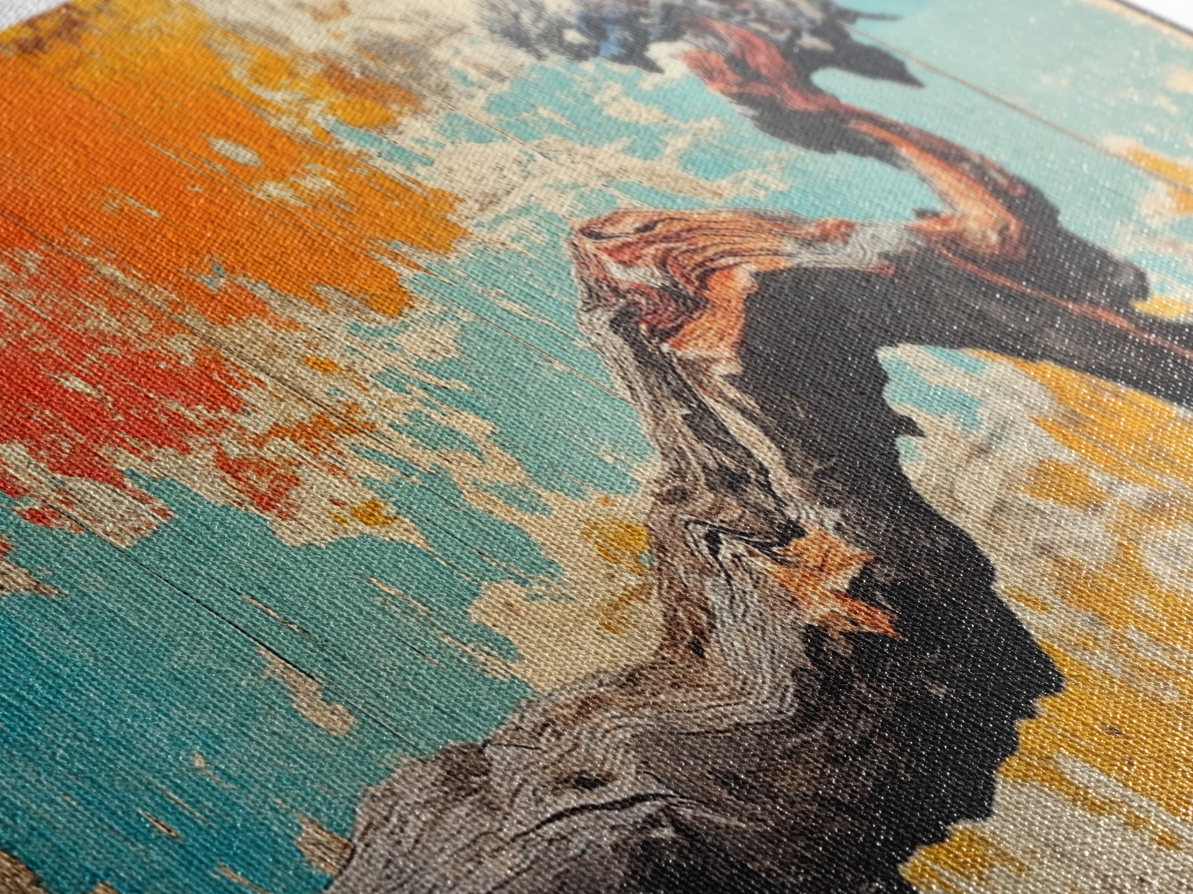 Gnarled Bonsai Tree Branch Wall Art, Japanese Nature Print, Wabi Sabi Decor, Rustic Horizontal Canvas For Modern Living Room