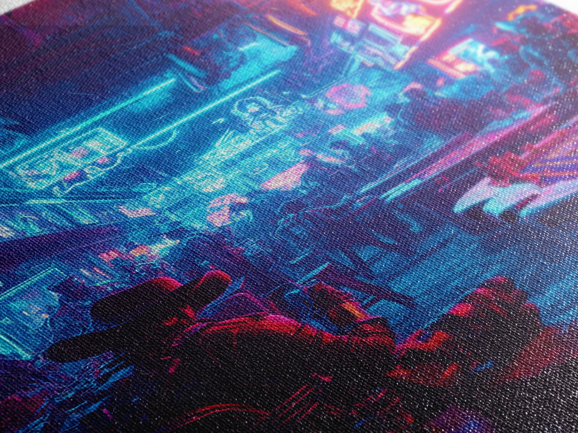 Blue Pink Neon Western Casino Bar Wall Art, Cyberpunk Poster, Futuristic Gaming Room Decor, Man Cave Gift For Him, Trendy Sci Fi Home Decor