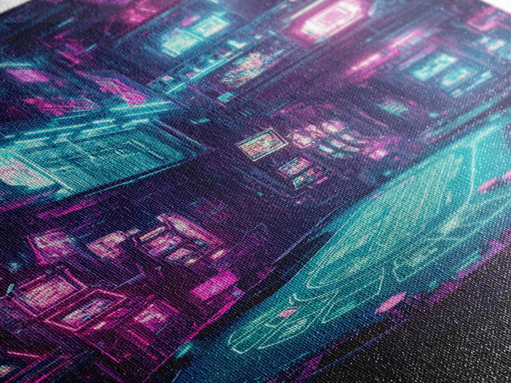 Cyberpunk Neon Casino Poker Room Wall Art, Futuristic Gaming Room Decor, Sci Fi Poster, Vaporwave Home Decor Print For Man Cave
