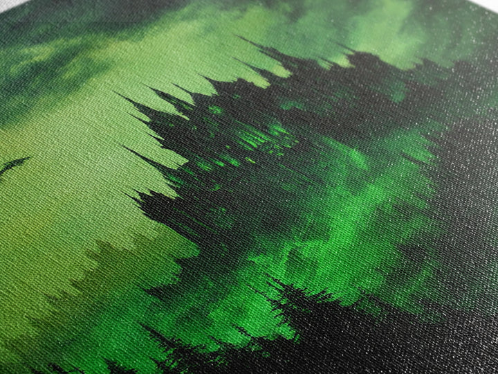 Haunted Green Forest Castle Wall Art, Dark Fantasy Gothic Print, Moody Spooky Decor, Witchy Home Decor, Gothic Wall Decor Gift