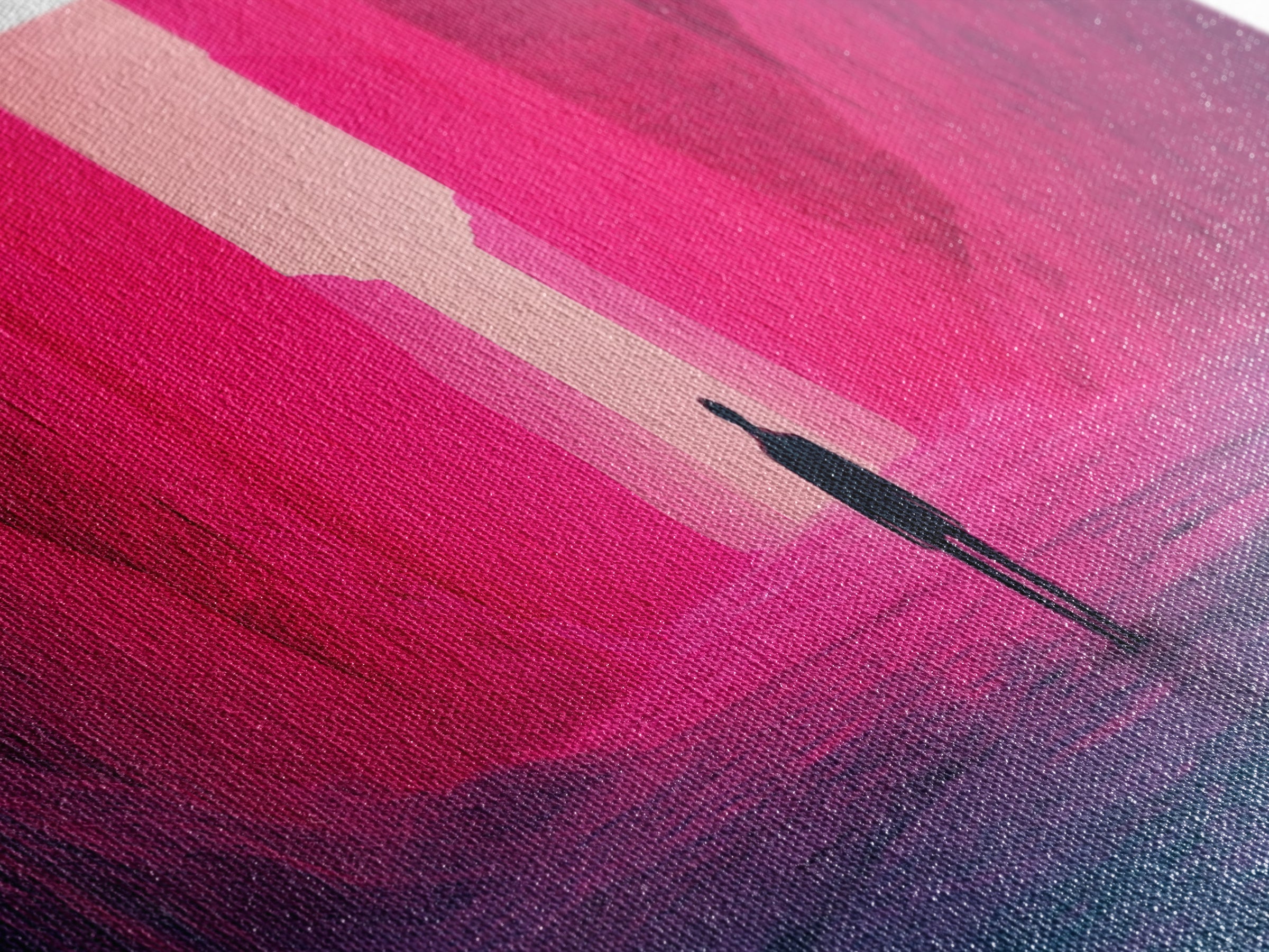 Magenta Canyon Wanderer Canvas Print, Minimalist Desert Landscape, Pink Modern Wall Art, Dramatic Statement Living Room Decor