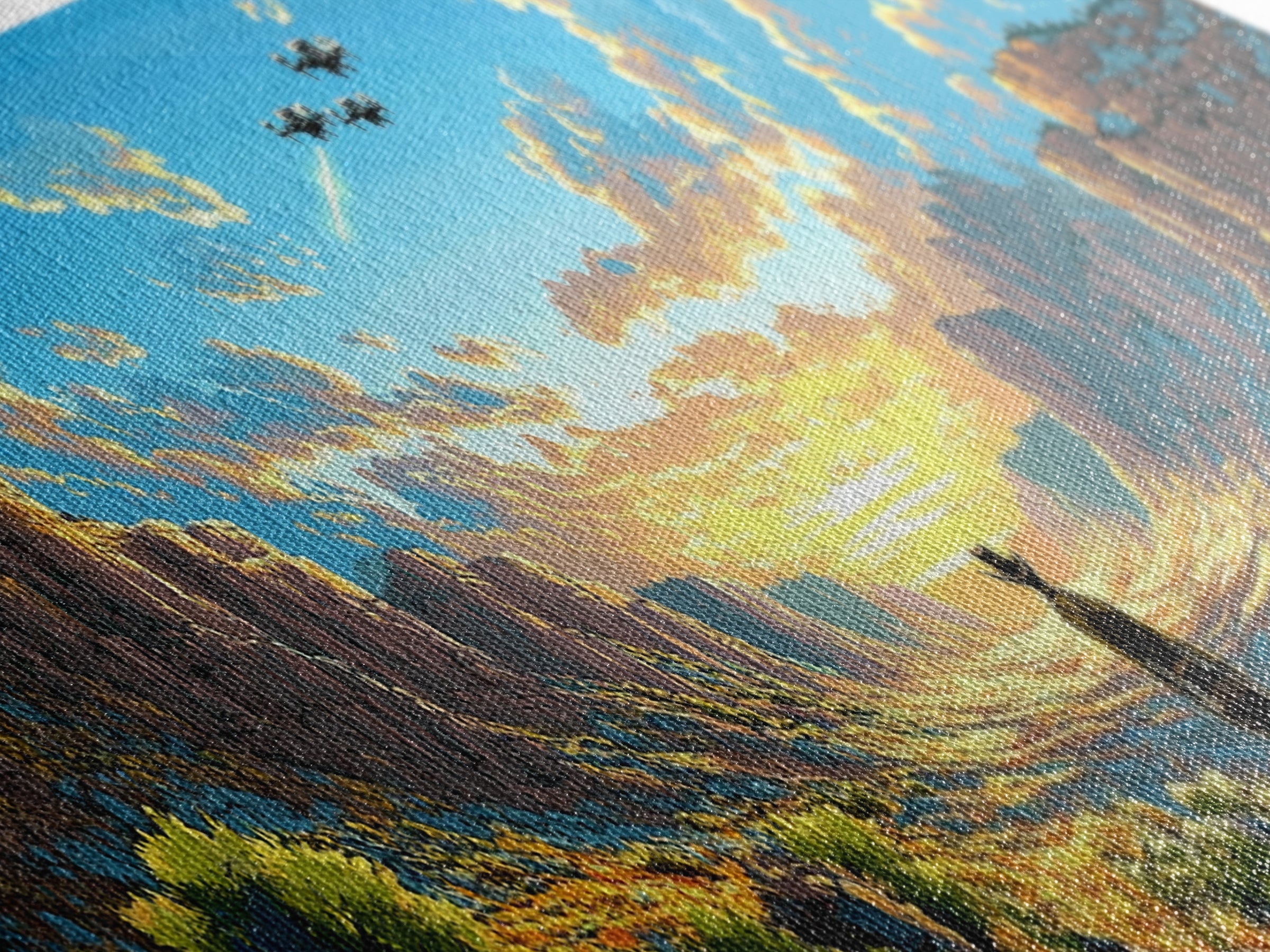 Sunlit Canyon Cowboy Wall Art, Panoramic Canvas Print, Southwestern Landscape, Western Decor, Large Living Room Wall Decor