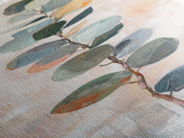 Minimal Eucalyptus Branch Botanical Wall Art, Sage Green Wall Decor, Neutral Botanical Art Print, Modern Farmhouse Home Decor