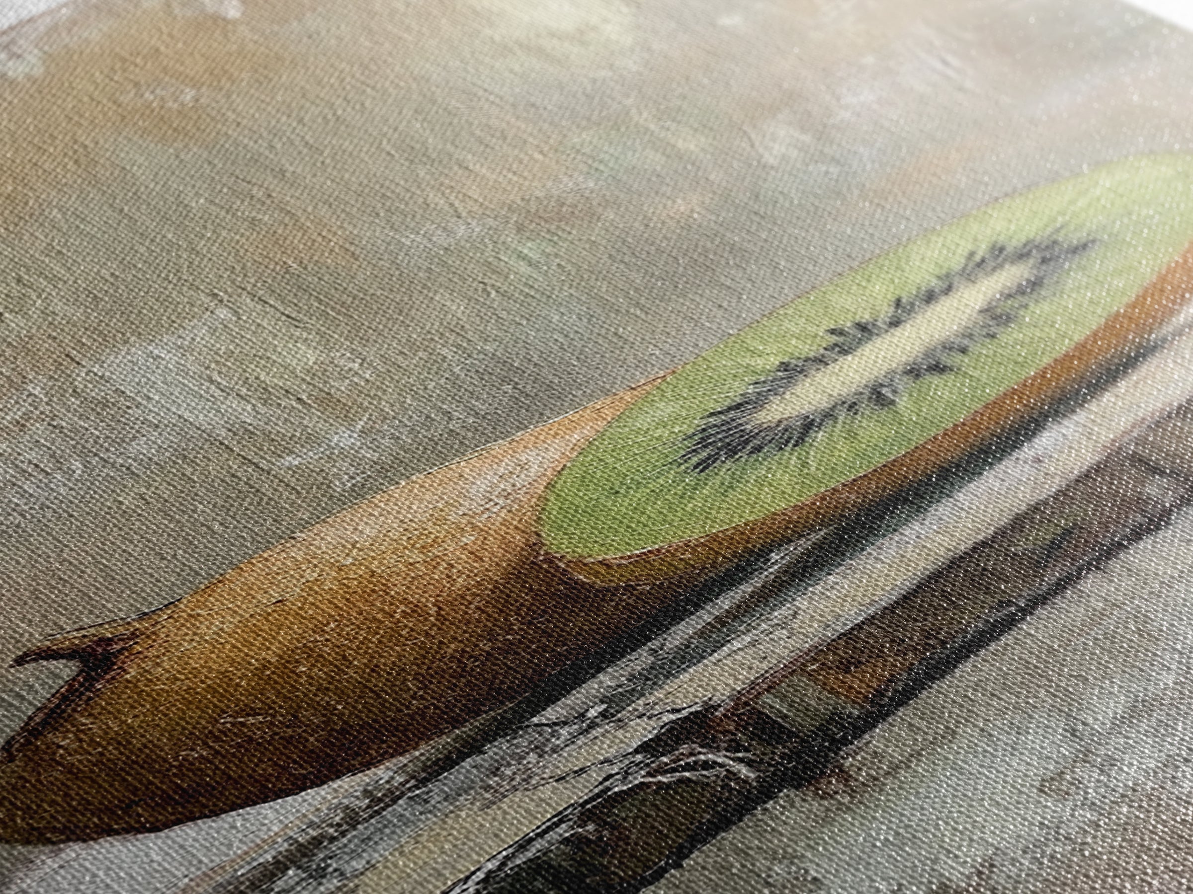 Kiwi Fruit Still Life Canvas Print, Minimalist Kitchen Wall Art, Neutral Food Painting, Rustic Dining Room Decor, Gift For Foodie